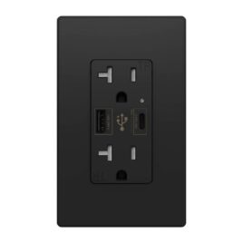 4.8A USB C outlet 20A Black